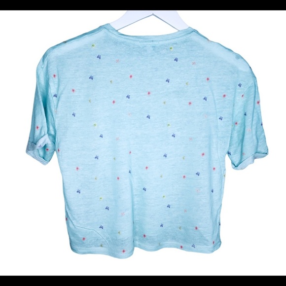 KIZ Dainty Butterfly Print Crop Tee/Top With Cap Sleeves Mint Girl 14Y - Picture 7 of 8